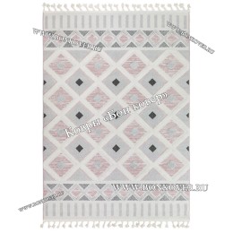 Турецкий Ковер Комфорт Дизайн 30084 Розовый с Белым