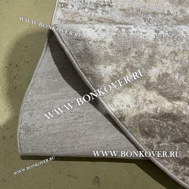 Современный Турецкий Ковер Дизайн 191 Бежево-коричневый Овал