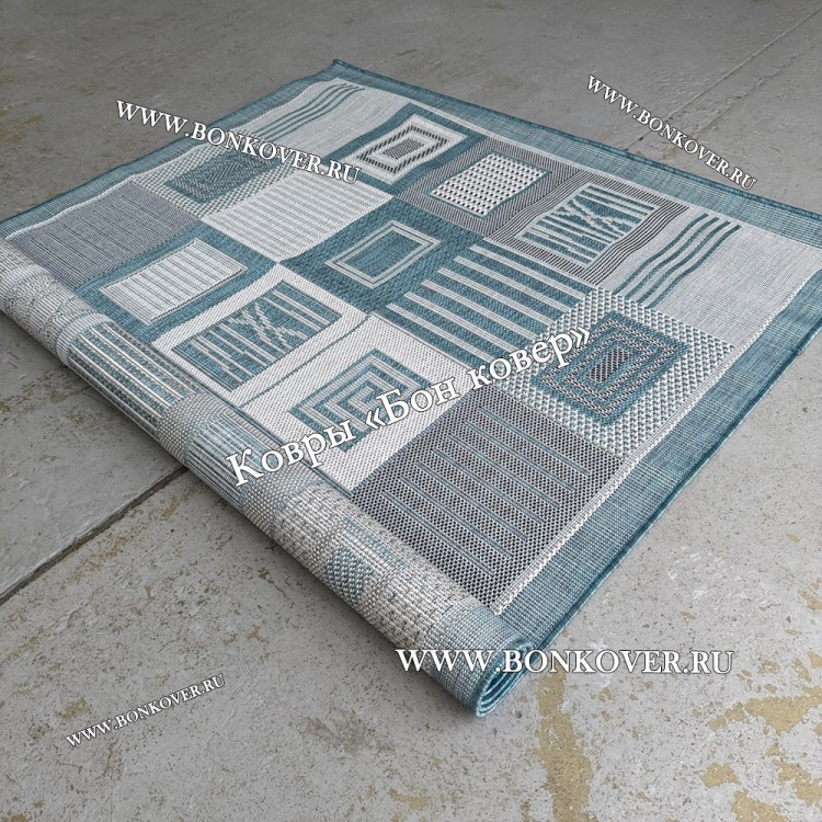 Безворсовый Ковер Дизайн 30818 Голубой