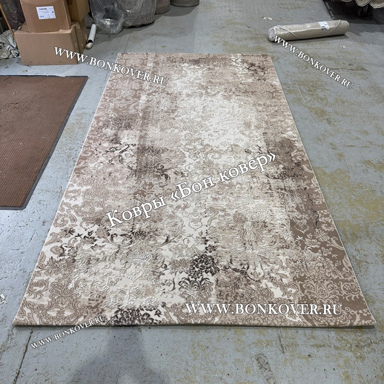Турецкий Ковер Для Гостиной Дизайн 05 Бежево-Коричневый Прямоугольный