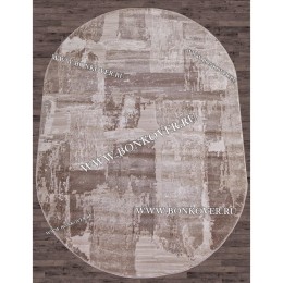 Турецкий Ковер Для Гостиной Дизайн 06 Бежево-Коричневый Овальный